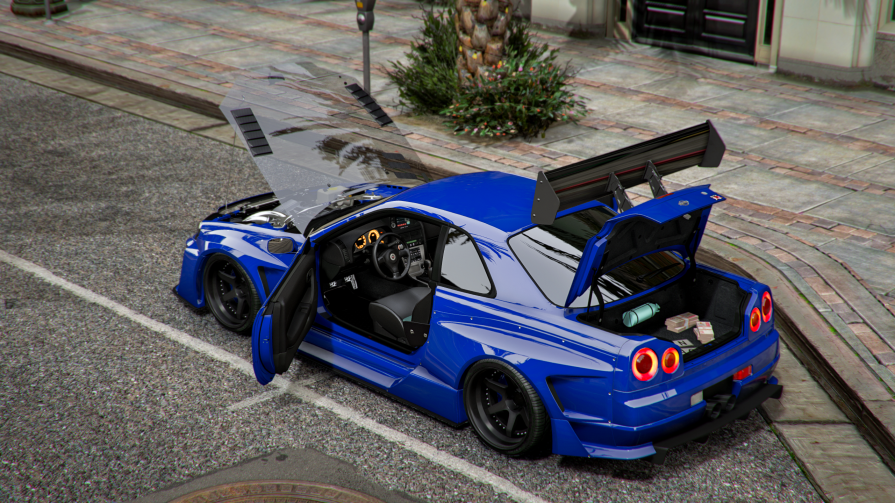Nissan Skyline R34 Widebody With Glass Hood (Props) | Wmac