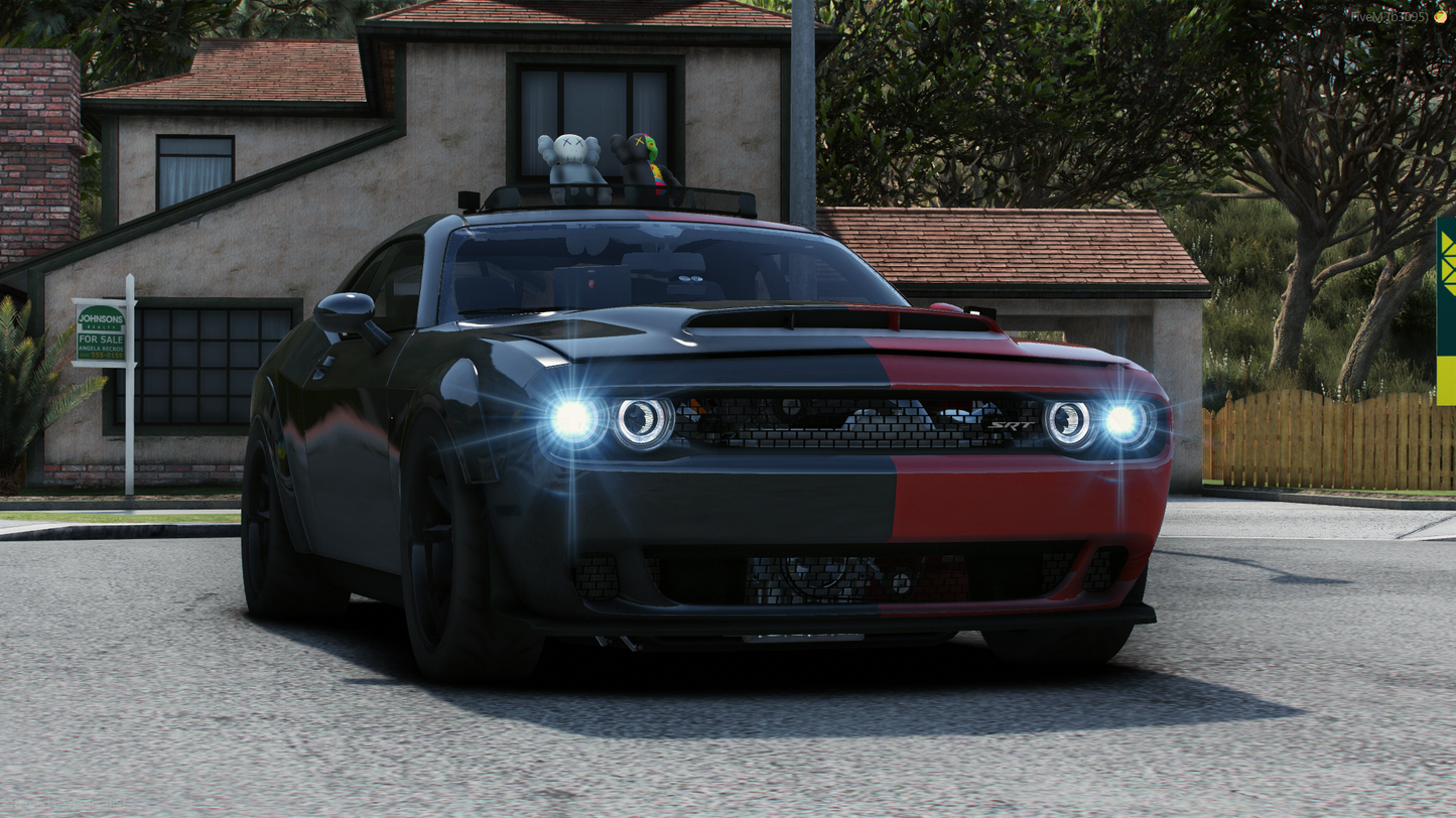 Dodge Challenger Hellcat 2 Colors Mixed Twin Turbo Custom (Animation Window)