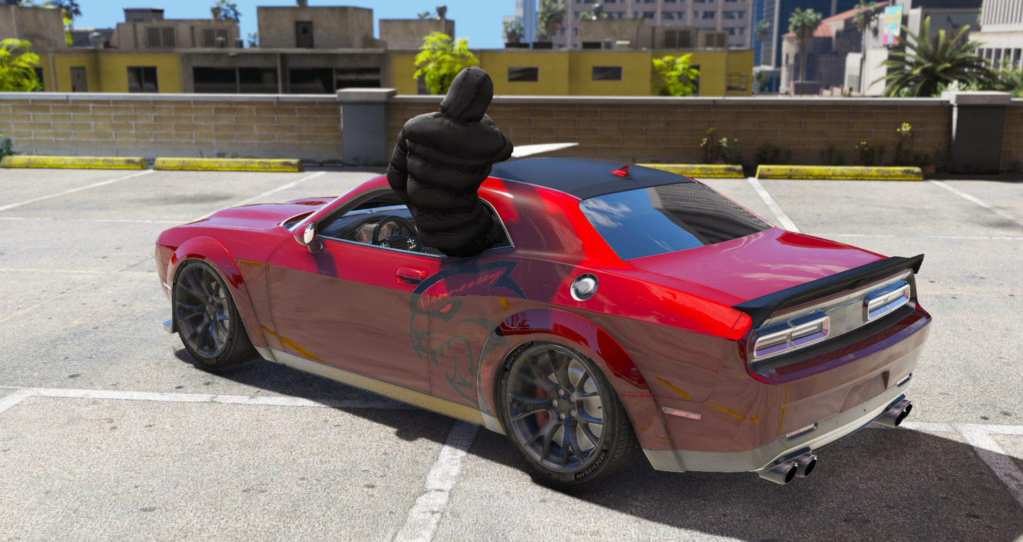 (Debadged) Dodge hellcat Demon 6 Seater Slider ( Sunnroof & Window Animation ) | Cent