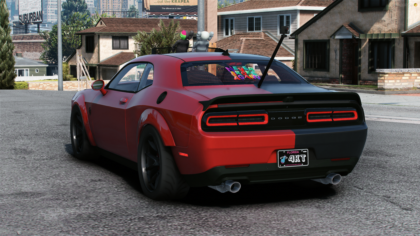 Dodge Challenger Hellcat 2 Colors Mixed Twin Turbo Custom (Animation Window)
