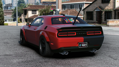 Dodge Challenger Hellcat 2 Colors Mixed Twin Turbo Custom (Animation Window)