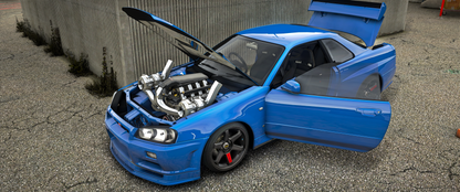 Nissan R34 Skyline with LSX 454 Twin Turbo Swap