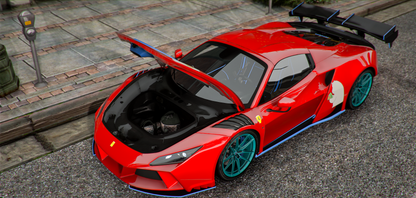 Custom Ferrari F8 Spider N-Largo (Money and Gun)