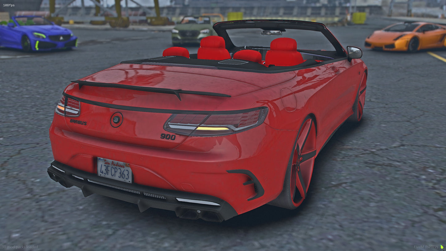 2019 Mercedes-Brabus S900 V12 Convertible on 28s Lexanis Auto-Roof